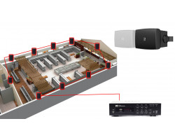 Акустическая система для магазина 10 настенных колонки AUDAC WX302